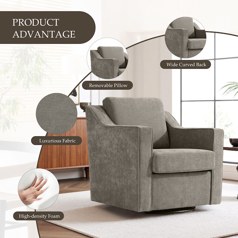 Modern 30.5" W Swivel Armchair Accent chair