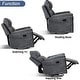 preview thumbnail 8 of 14, Prelife Fabric Manual Overstuffed Nursery Glider Rocking Chairs
