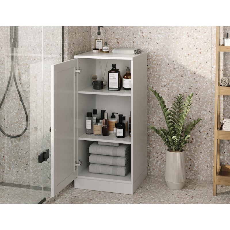 Palace Imports 100% Solid Wood 16.5" Bathroom Storage Cabinet with Shaker Door and Adjustable Shelves