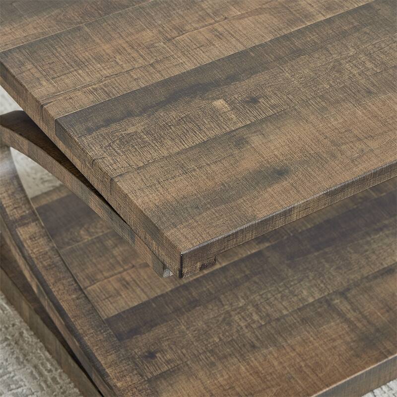 Wood Rectangular Coffee Table with Shelf