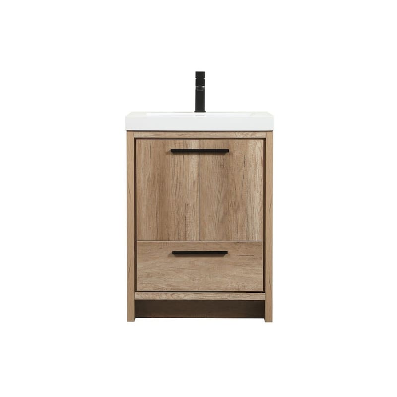 Elegant Lighting VF46024 Wyatt 24" Free Standing Single Basin Vanity - Natural Oak - Oak Finish