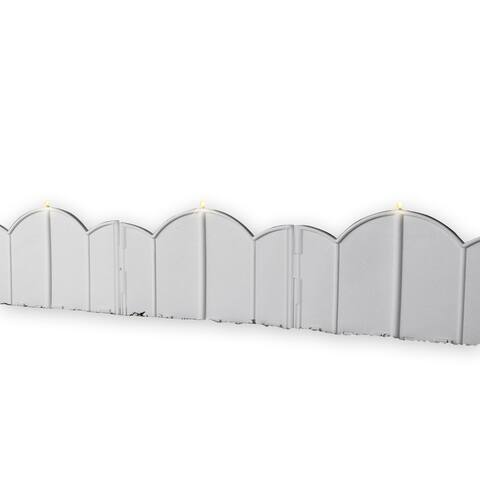 Solar White Garden Border - Set of 12 - 8.750 x 7.750 x 3.630