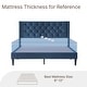 preview thumbnail 64 of 70, Spruce & Spring Eleanor Upholstered Platform Bed Frame with Vertical Stripe Headboard