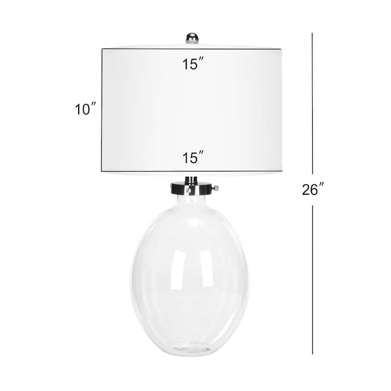 SAFAVIEH Lighting Firdes 26-inch Clear Glass Table Lamp (Set of 2) - 15"x15"x26" - 15Wx15Dx26H