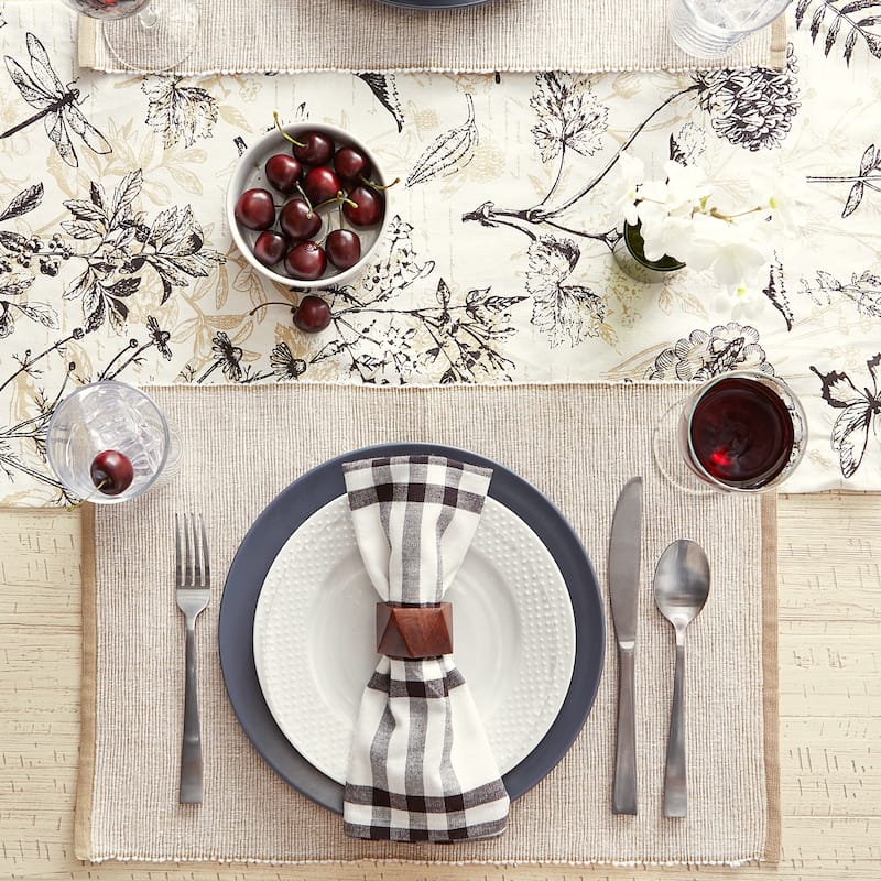 DII French Blue Eco-Friendly Chambray Fine Ribbed Placemat 6 Piece