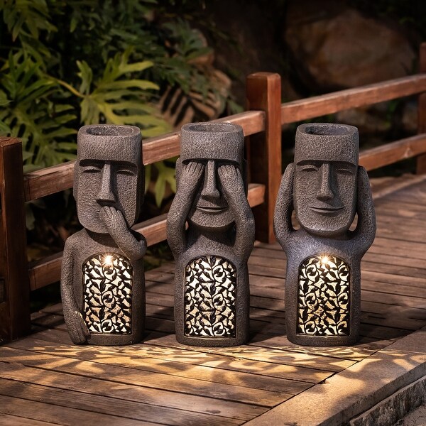Solar powered tiki statue on sale