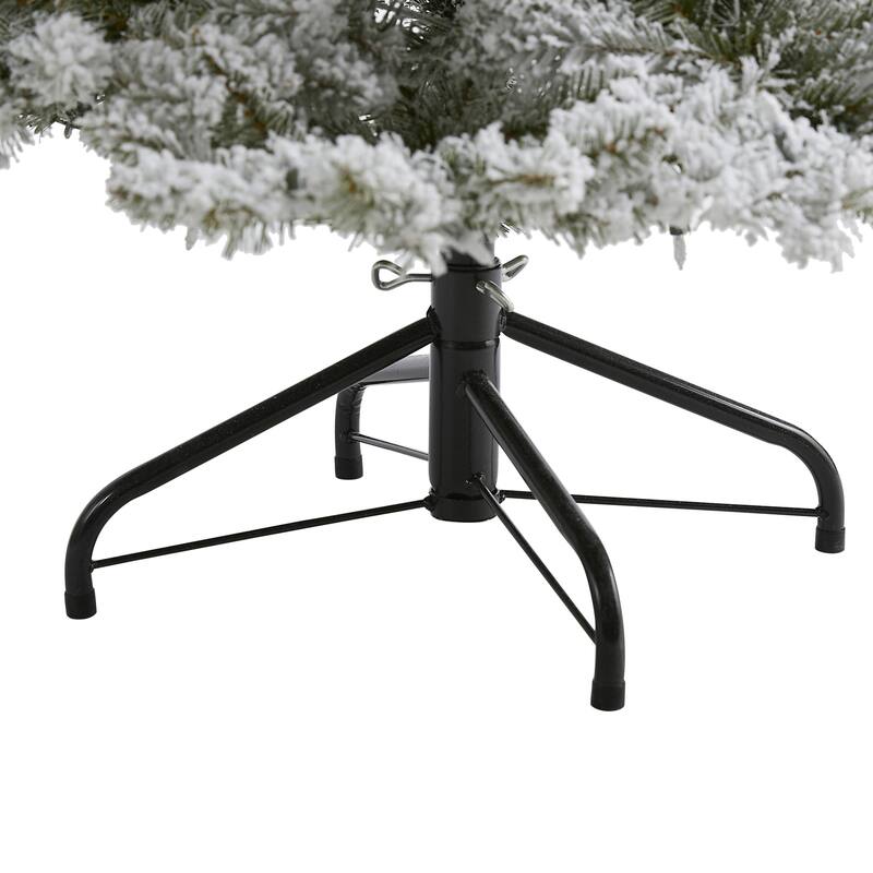 6Ft Artificial Christmas Tree with Lights - Flocked Spruce Tree, Holiday Decor, Bendable Branches, Festive Holiday Tree