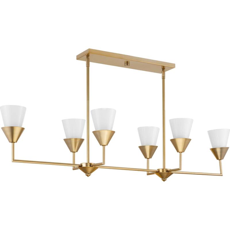 Progress Lighting P400374 Pinellas 6 Light 50" Wide Linear Pendant - Soft Gold