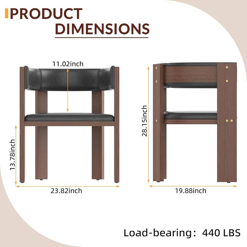 Set of 2 Modern Kitchen Dining Chair for Kitche, Dining Room, Living Room