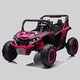 preview thumbnail 3 of 3, 24V Two-Seater Kids UTV Ride On with Remote, Shock Absorber, Large Wheels, Music, USB, LED Lights for 3+ Years Old Pink