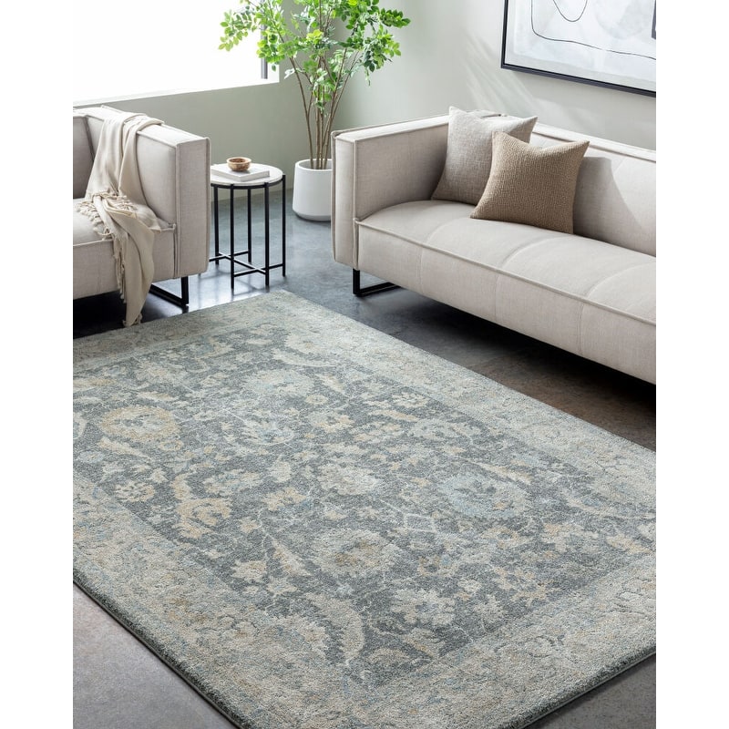 Livabliss Avellino Traditional Area Rug - 2' x 2'11" - Dark Grey/Beige