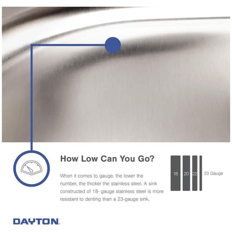 Elkay Dayton 25" Drop In Single Basin Stainless Steel Kitchen Sink - 3 Faucet Holes