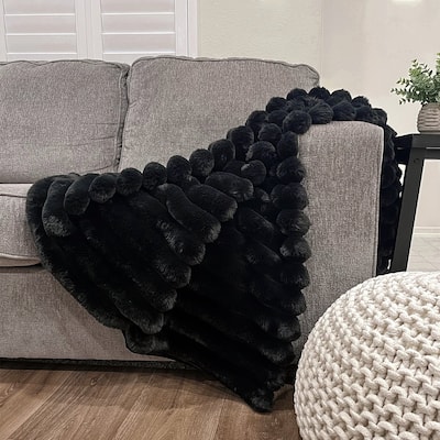 Channel Textured FauxFur Throw