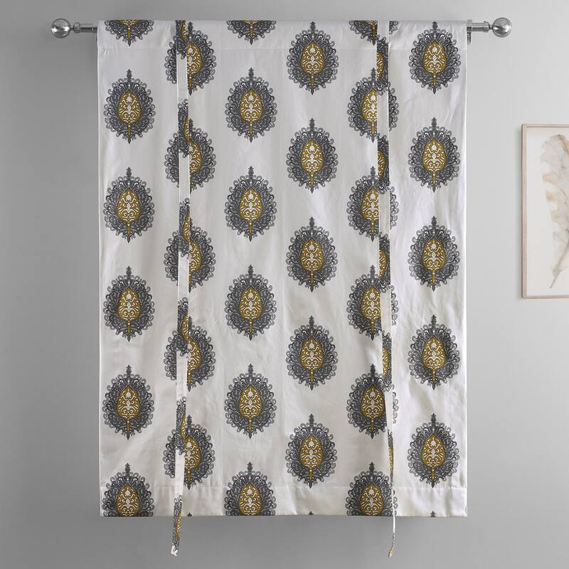 Exclusive Fabrics Mayan Printed Cotton Tie-Up Window Shade - 46 X 63