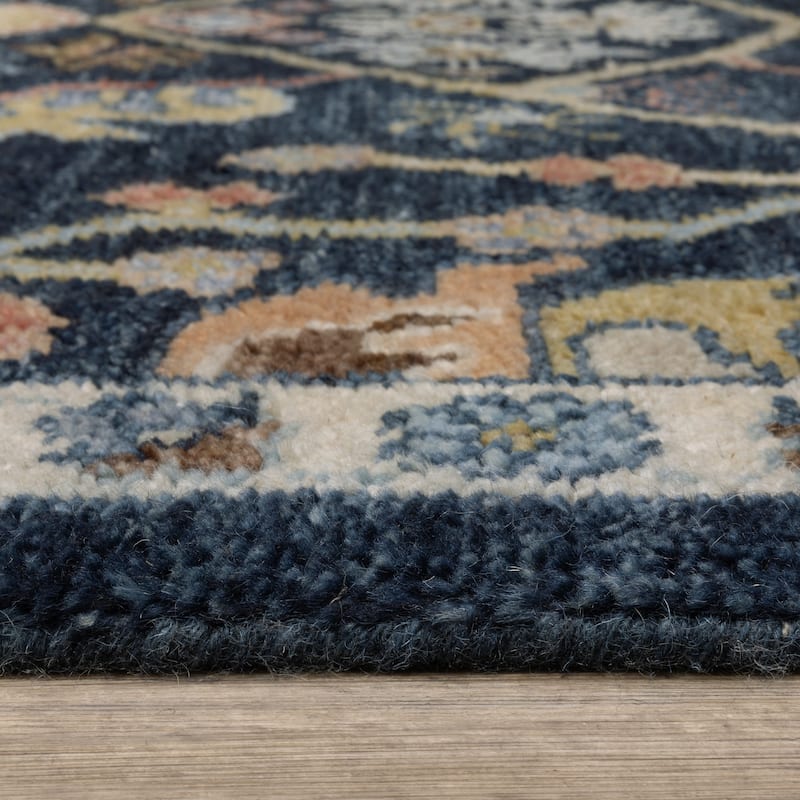 Maylin Traditional Oriental Navy/ Multi Area Rug