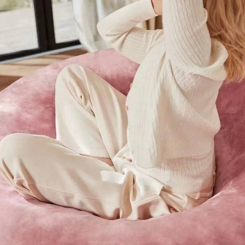 4FT bean bag chair, memory foam filling, adult and teen bean bag chair, soft sofa with removable flannel cover, round sofa