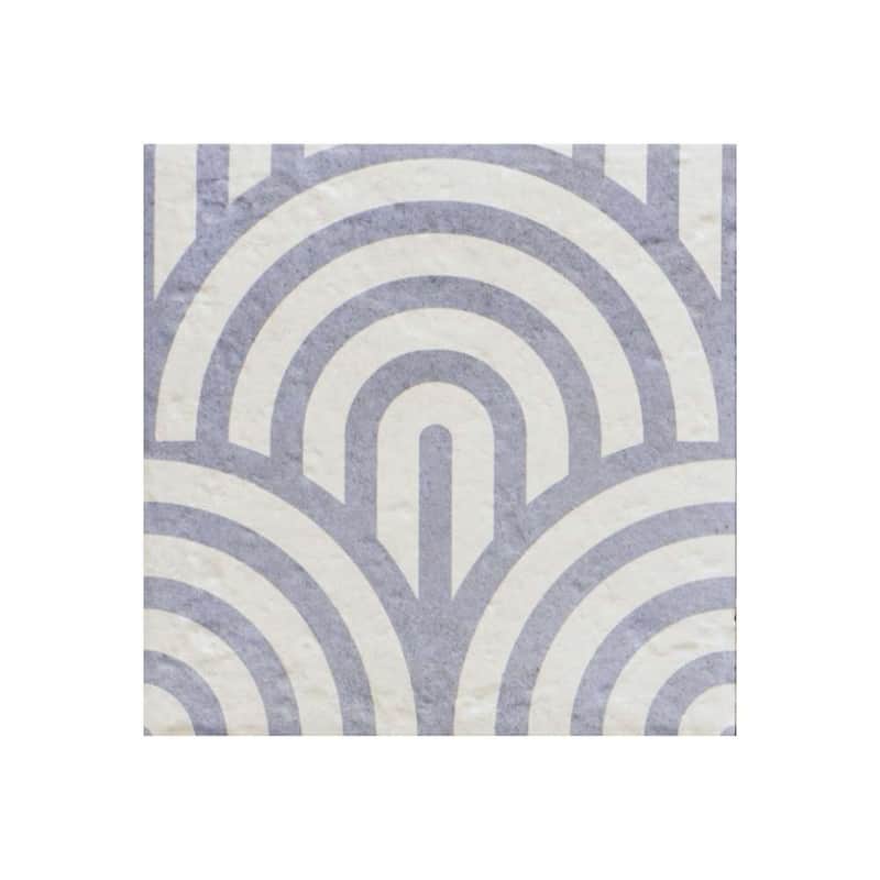 Verity Waves 8x8 Matte Porcelain Encaustic Tile - Floor, Wall, Backsplash