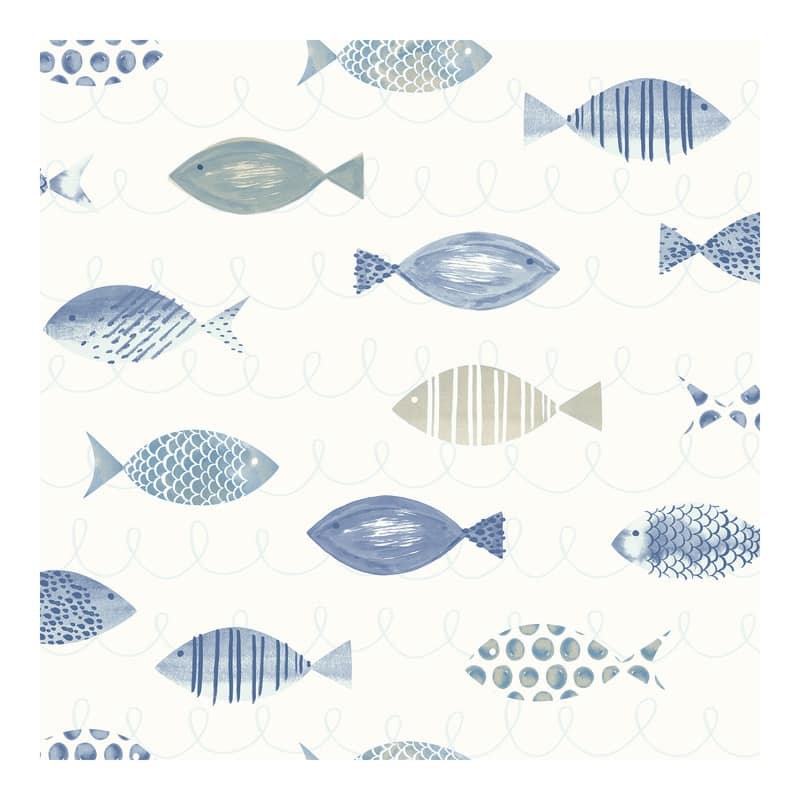 Chesapeake Key West Blue Sea Fish Wallpaper - 20.5 x 396 x 0.025