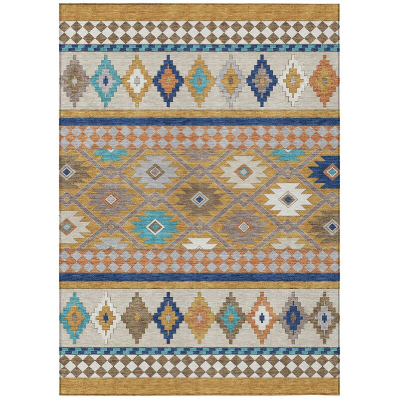 Machine Washable Indoor/ Outdoor Global Clemente Chantille Rug