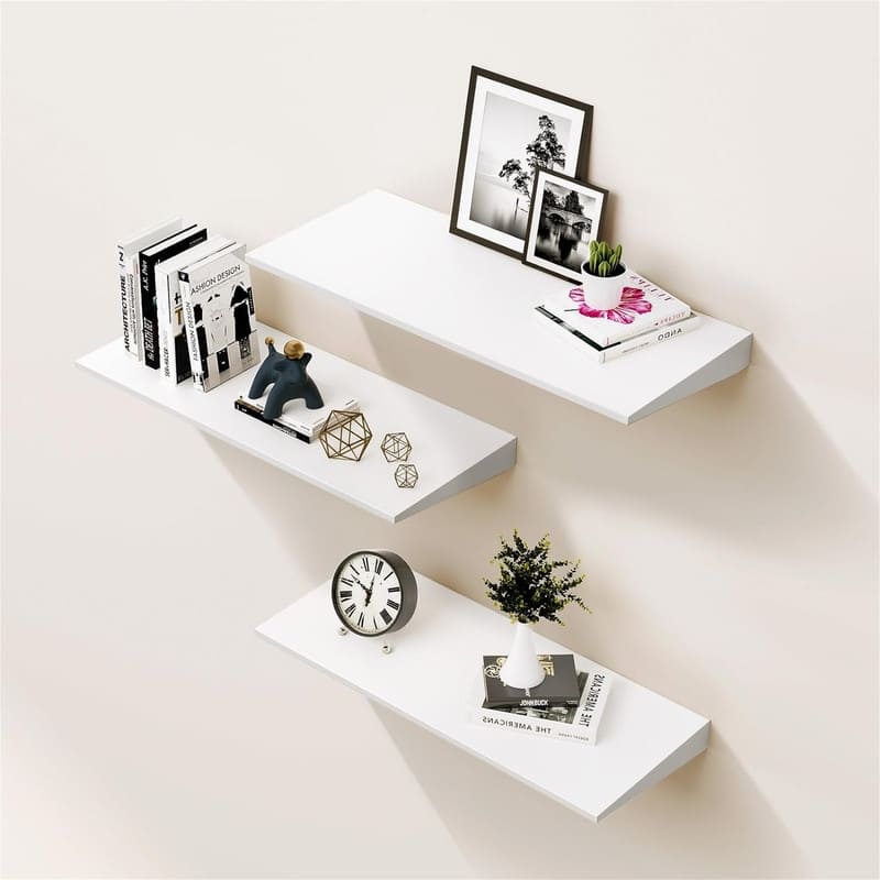 Wood Floating Shelves for Wall Set of 3 - 6.7"D x 15.8"W x 1.2"H