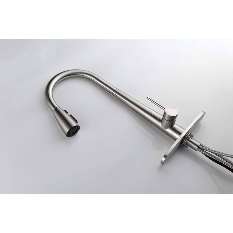 Single Handle Stainless Steel Kitchen Sink Faucet with Pull Down Sprayer