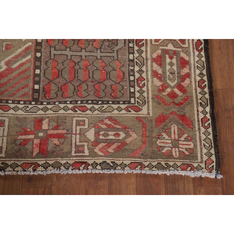 Garden Design Bakhtiari Vintage Persian Rug Hand-Knotted Wool Carpet - 6'8" x 9'10"