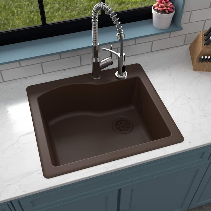 Karran Drop-in Quartz Single Bowl Kitchen Sink