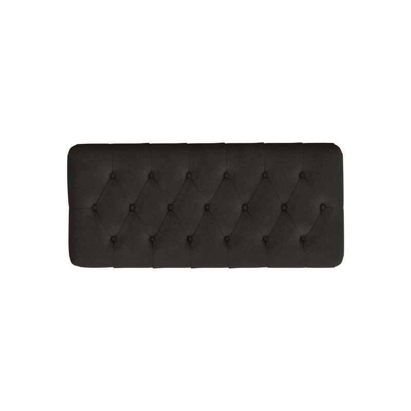 HomePop Button Tufted Top Storage Bench with Wood Legs