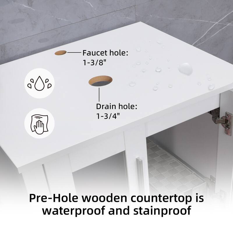48" Bathroom Vanity Set Vessel Sink Faucet W/ Small Cabinet Combo