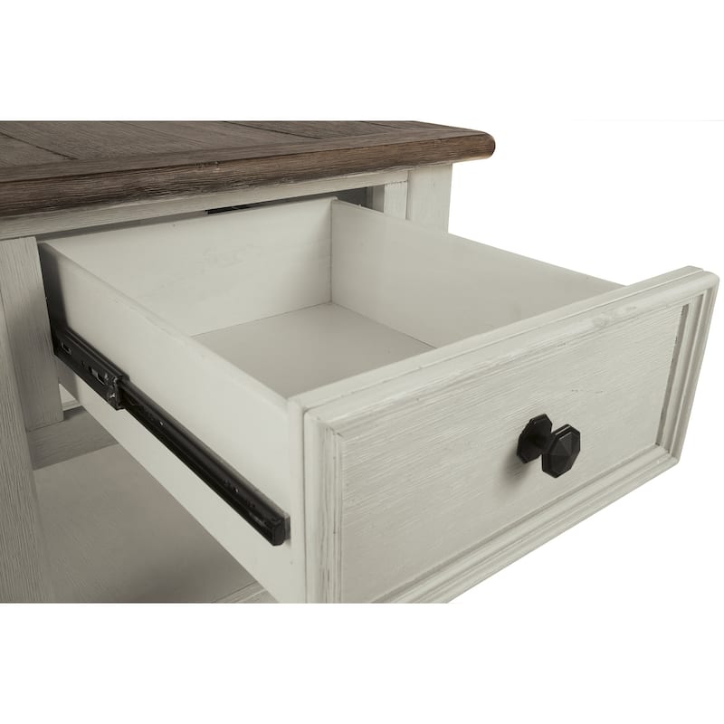 Signature Design by Ashley Bolanburg Brown/White Coffee Table with 2 End Tables - 46" W x 26" D x 19" H