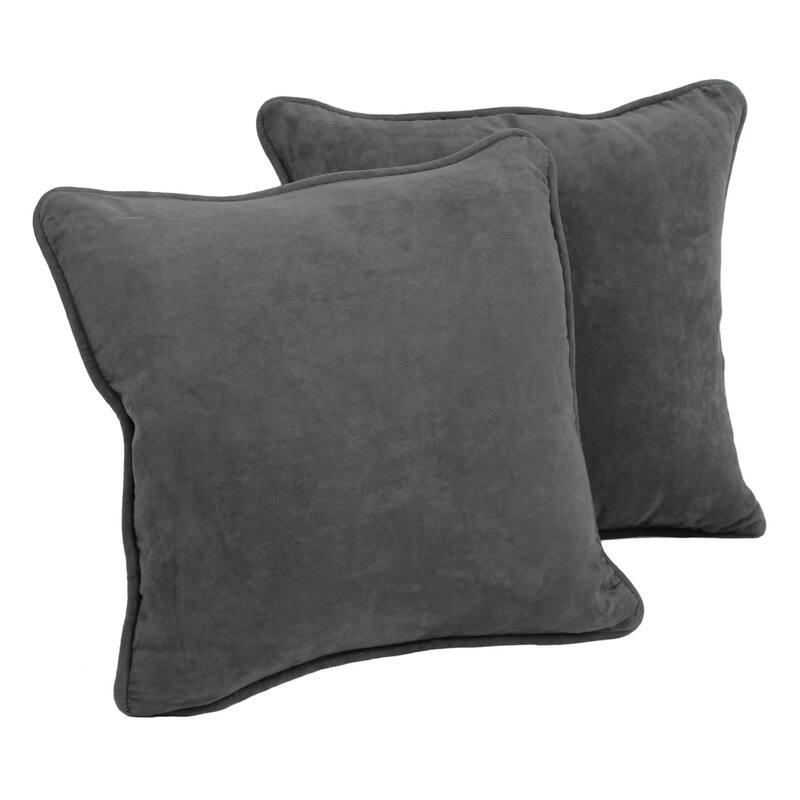 18-inch Microsuede Accent Throw Pillow (Set of 2) - Steel Grey