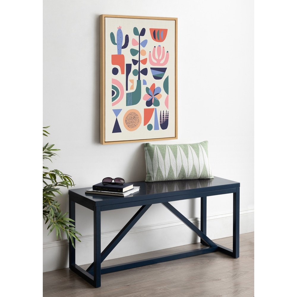 Kate and Laurel Sylvie Mid-Century Succulents Canvas By Rachel Lee