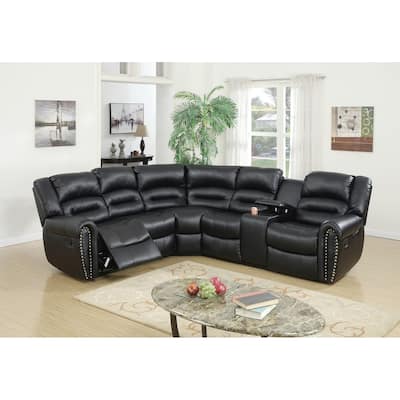 Bonded Leather Motion Sectional