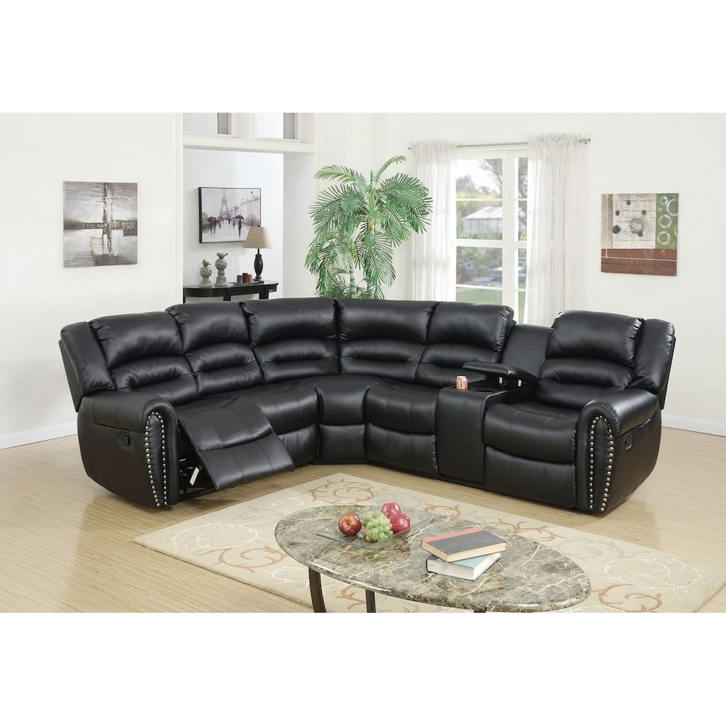 Bonded Leather Motion Sectional