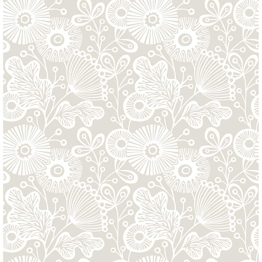 A-Street Prints Ana Taupe Floral Wallpaper