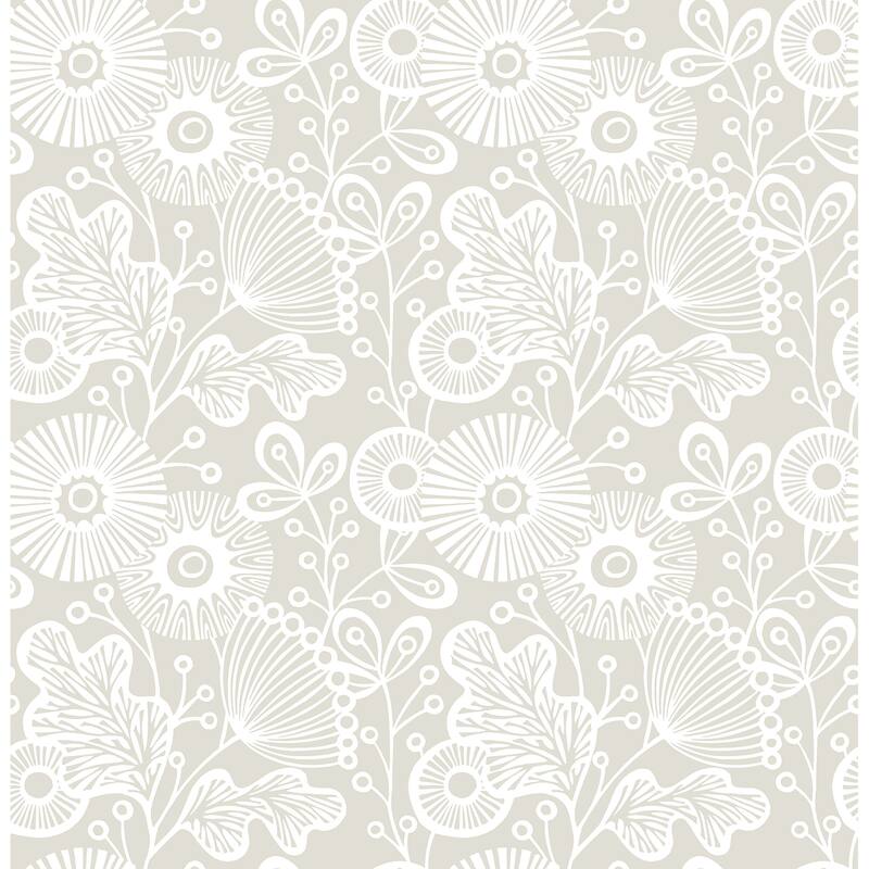 A-Street Prints Ana Taupe Floral Wallpaper