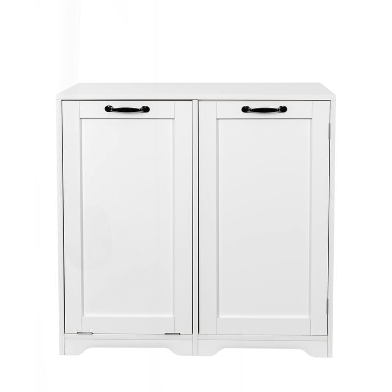 Versatile Freestanding Laundry Cabinet with Adjustable Shelves and Tilt-Out Hamper