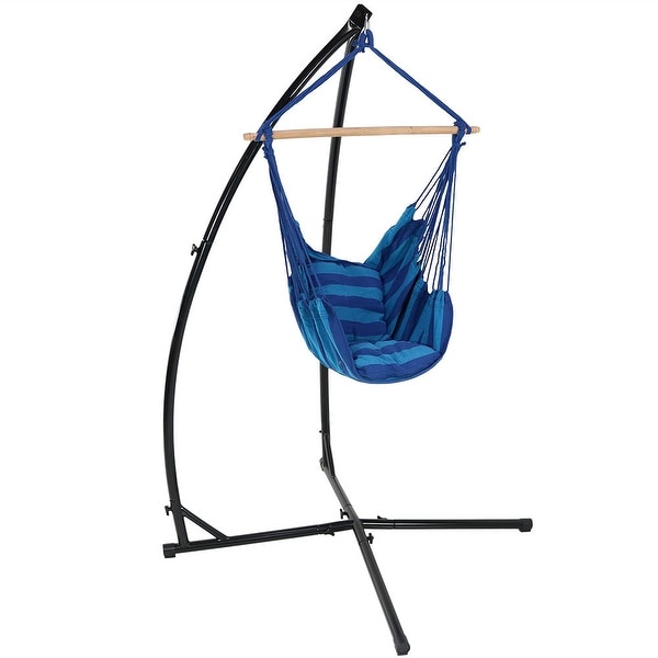 Sunnydaze Indoor Outdoor Hanging Hammock Chair Swing and X Stand