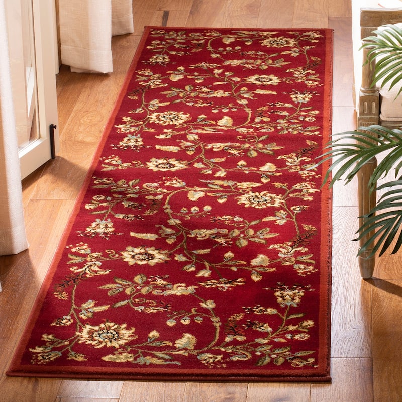 SAFAVIEH Lyndhurst Nazaria Traditional Floral Rug - 2'3" x 16' Runner - Red/Multi
