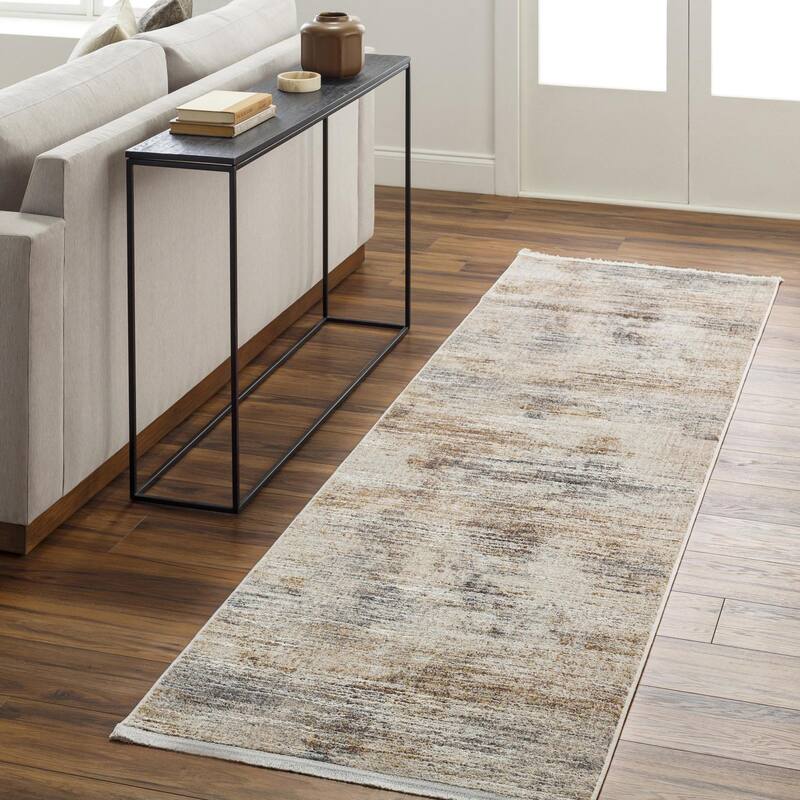 Shook Modern & Contemporary Area Rug - 2' 7" x 9' - Taupe/Multi