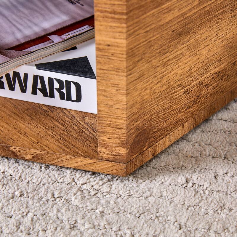 Roomfitters Hexagonal MDF Coffee Table with Patterned Finish, Multi-Hole Storage Design for Any Room Style