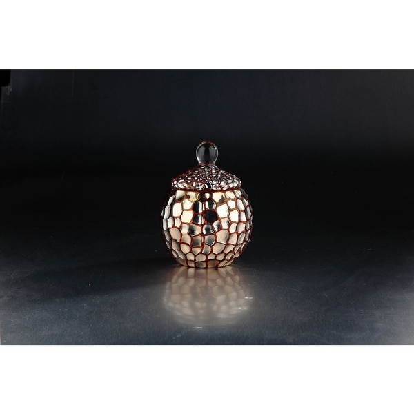 6.5" Gold Bumpy Candy Dish Glass Jar with Lid