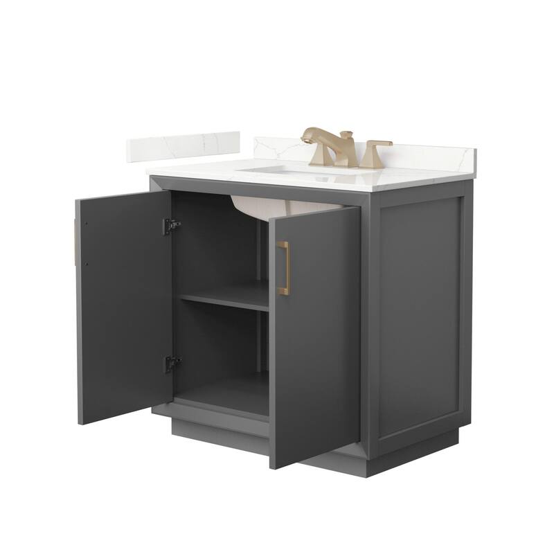 Wyndham Collection WCF414136S-QTZ-US3MXX Strada 36" Free Standing