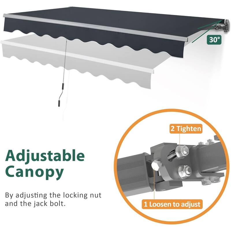 MCombo Patio Awning 8x7 Feet Sunshade Canopy for Manual Retractable Awnings