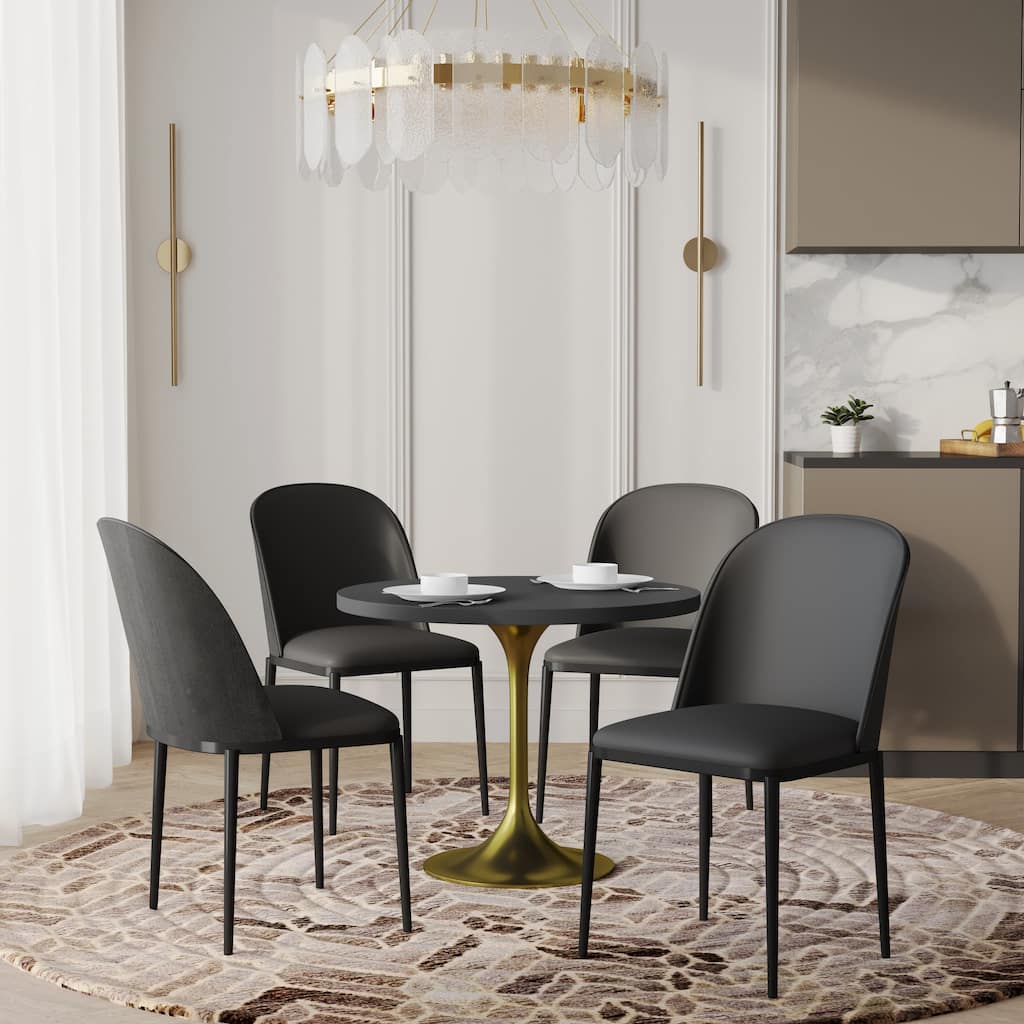 Verve 5-Piece Dining Set 36-Inch Round MDF Tabletop Dining Table and 4 Side Chairs