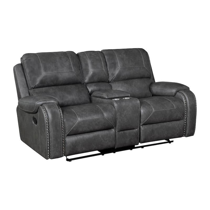 Ashton Faux Leather 3-Piece Manual Reclining Living Room Sofa Set
