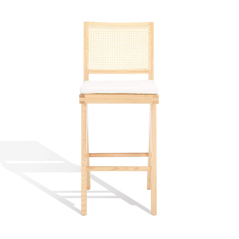 SAFAVIEH Couture Lyubov Rattan 29-inch Bar Stool - 18 In W x 23 In D x 44 In H - 18"Wx23"Dx44"H
