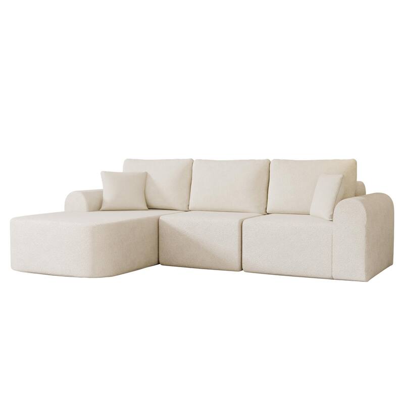 Oversized Modular Sectional Sofa with L-Shape Chaise Modern Upholstered Cloud Couches with Throw Pillows for Living Room Bedroom