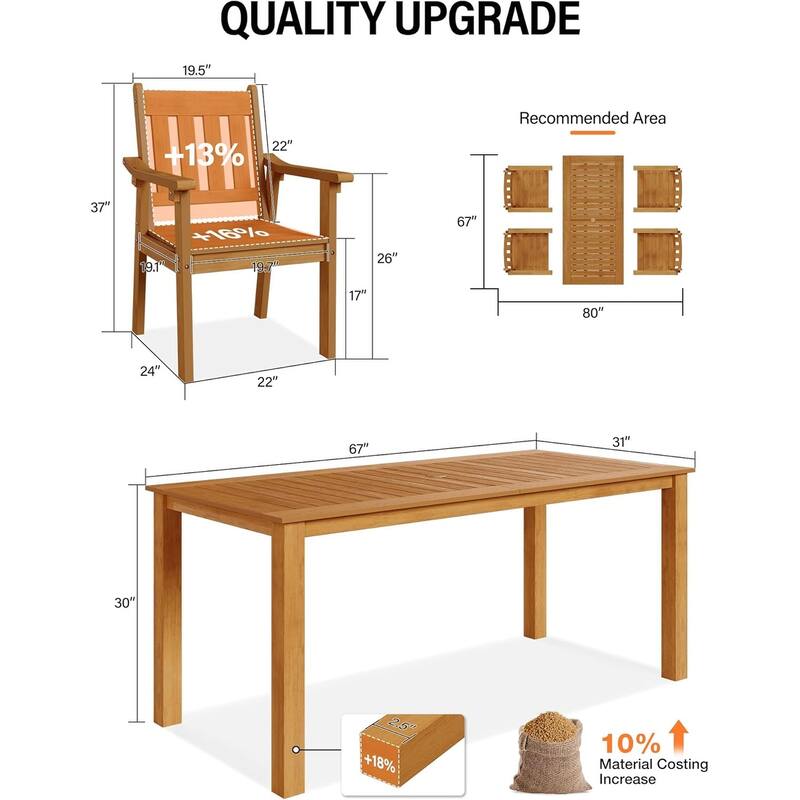 WINSOON 10-Piece HIPS All Weather Outdoor Patio Dining Sets with Umbrella Hole& Aluminum Frame,2-Table 8-Chairs