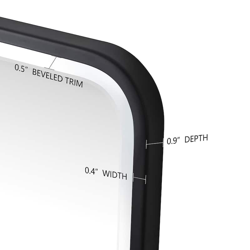 Aluminum Frame Beveled Glass Bathroom Wall Mirror with Round Corner